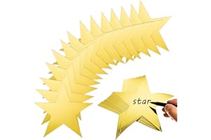 FOBSME 120 Pieces Stars Cutouts Gold Double Printed Star Cutouts Aluminum Foil Paper Star Confetti Cutouts 6 Inch Large Glitter Stars Decorations for Bulletin Board Classroom Christmas Wedding Party Supplies