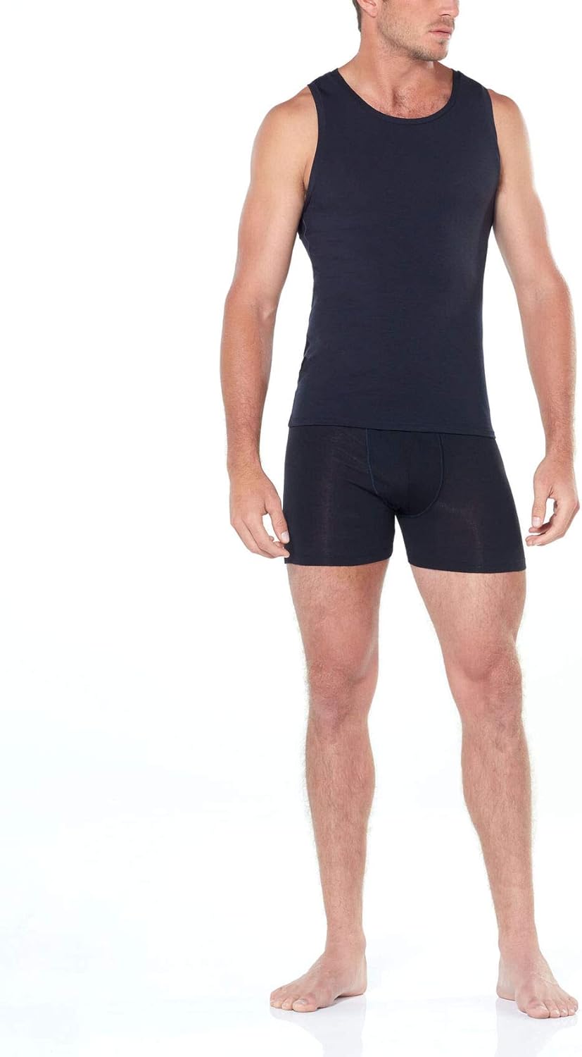 Icebreaker Merino Men's Anatomica Tank Top, Black/Monsoon, Large: Clothing