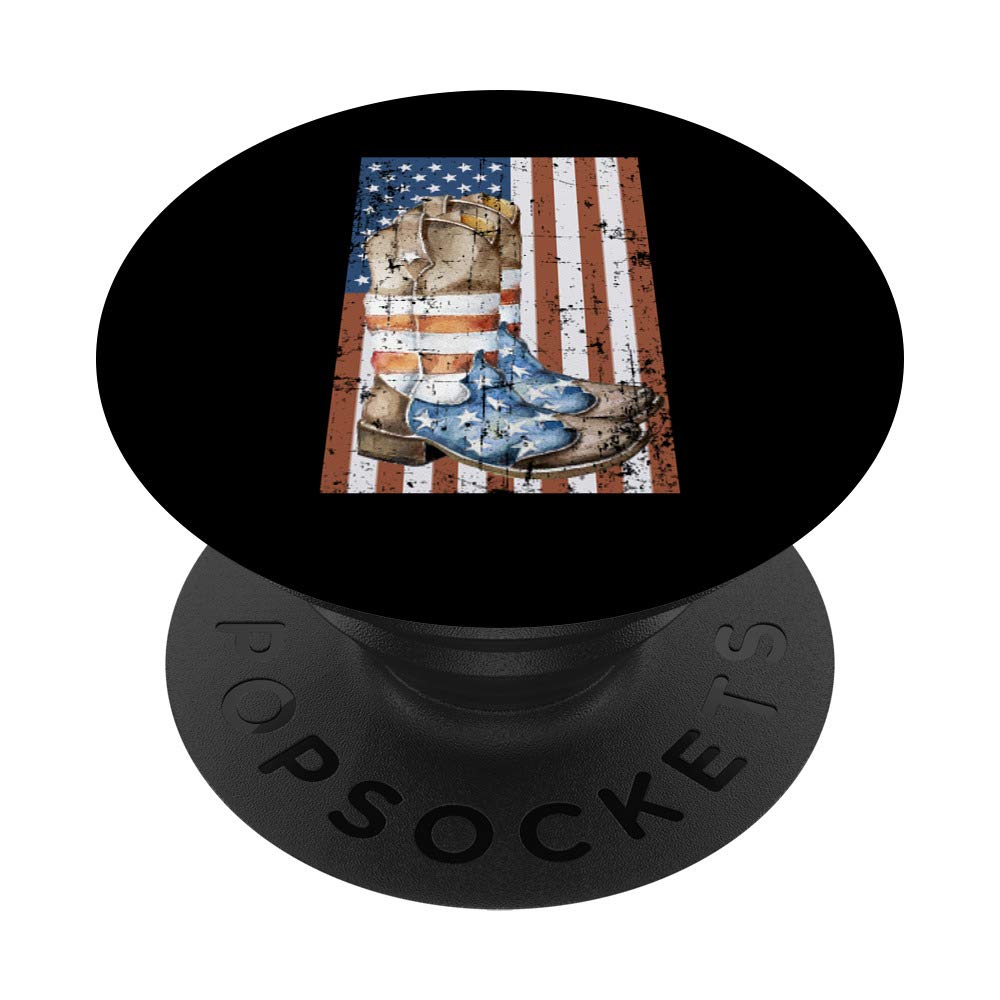 American Flag Cowboy Boots PopSockets Swappable PopGrip