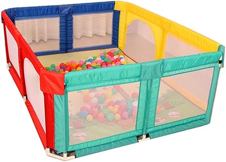 Amazon Co Jp Yxsd 安全ベビーサークル キッズフェンス 通気性ネット付き 洗濯可能 オーシャンボール プールセット 安全プレイセンター フェンス ルームディバイダー ホーム キッチン