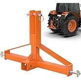 Orange 3 Point Hitch Receiver Quick Hitch Compatible, 3 Point Trailer Hitch 2" Receiver for Category 1 Tractor, 3 Pt Trailer Towing Hitch Tractor Drawbar for Kubota, John Deere, BX, Kioti, Yanmar etc