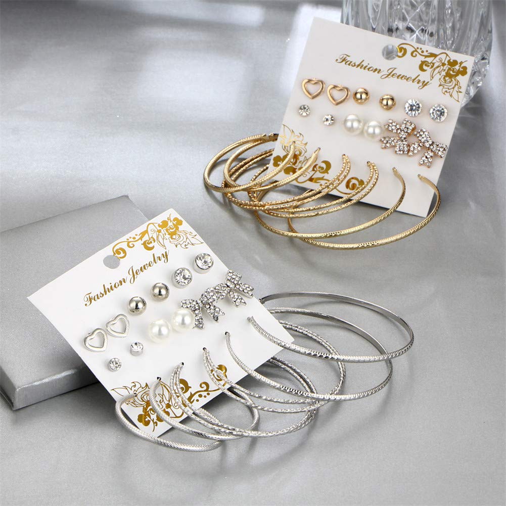 Big Circle Hoop Dangle Earrings Mini Gold Silver Love ...