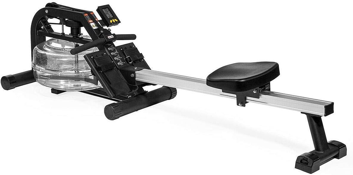 TINSAHW Home Rowing Machine Adjustable Resistance LCD Monitor Fitness Full-Body Workout Water Rowing Home
