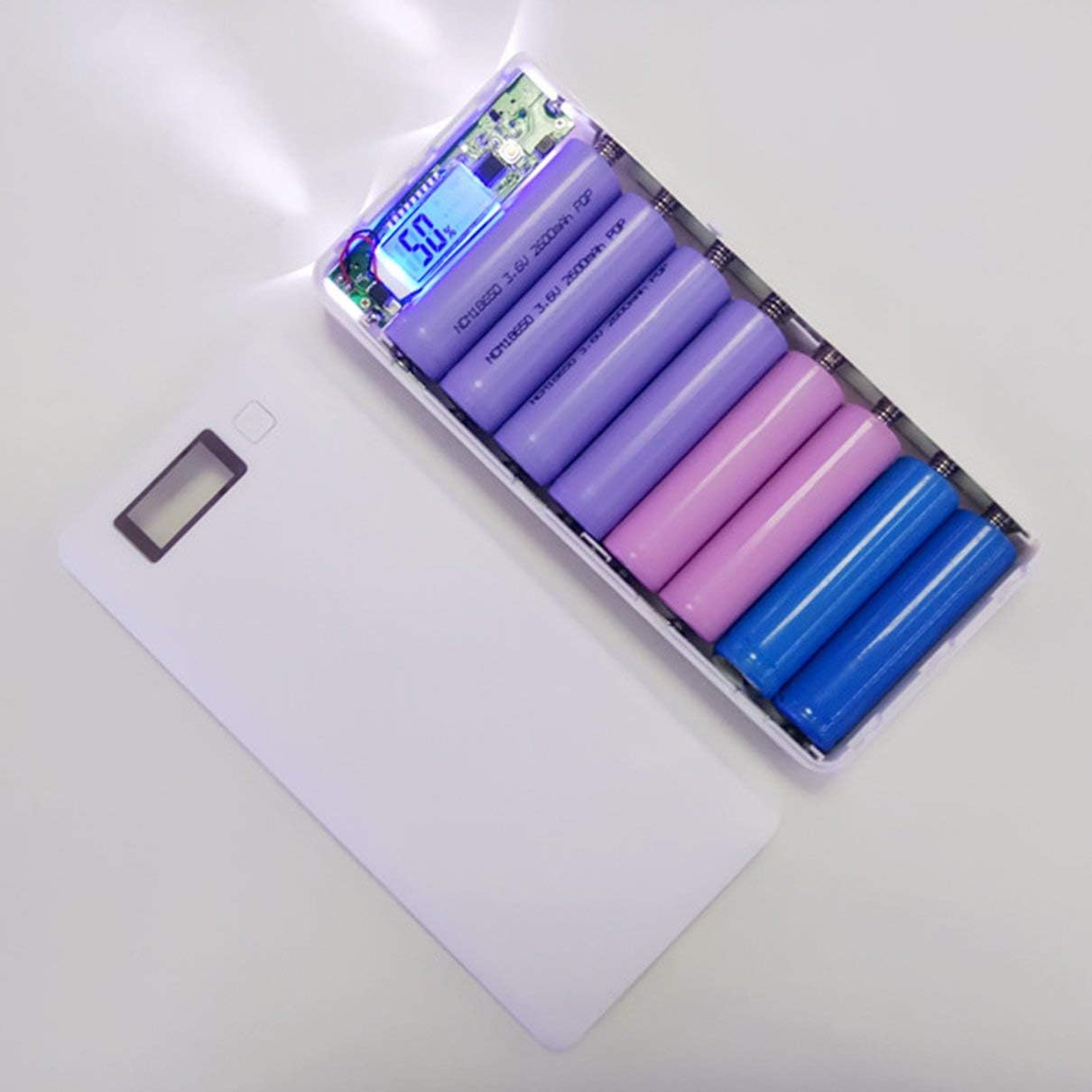 anglebless 30000mAh USB 2 Port Power Bank Case 8x18650 Battery Charger Box DIY for Phone