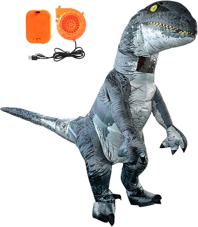 MYKEY Adults Velociraptor Costume Dinosaur Shape Inflatable