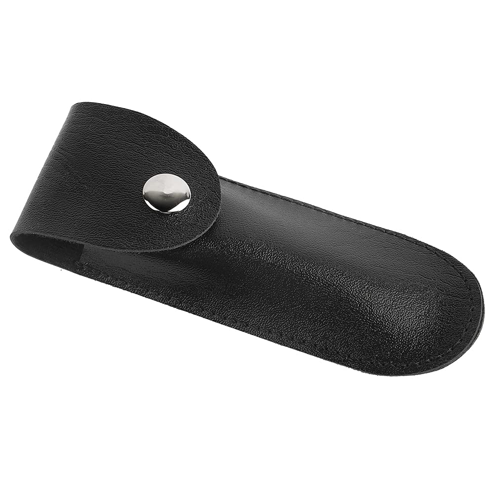 Wine Bottle Opener Leather Case, Lightweight Corkscrew Holster Foil Cutter PU Bag Holder for Waiter Sommeliers Social Sippers (Black)