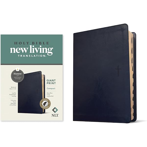 NLT Compact Giant Print Bible, Filament Enabled (LeatherLike, Navy