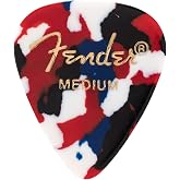 Fender Classic Celluloid Guitar Picks 351 Shape, Guitar Accessories, Confetti, Medium, 12-Pack