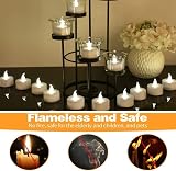 Jialine 100 Pack Flameless LED Tea Lights Realistic 200H Warm White view 5