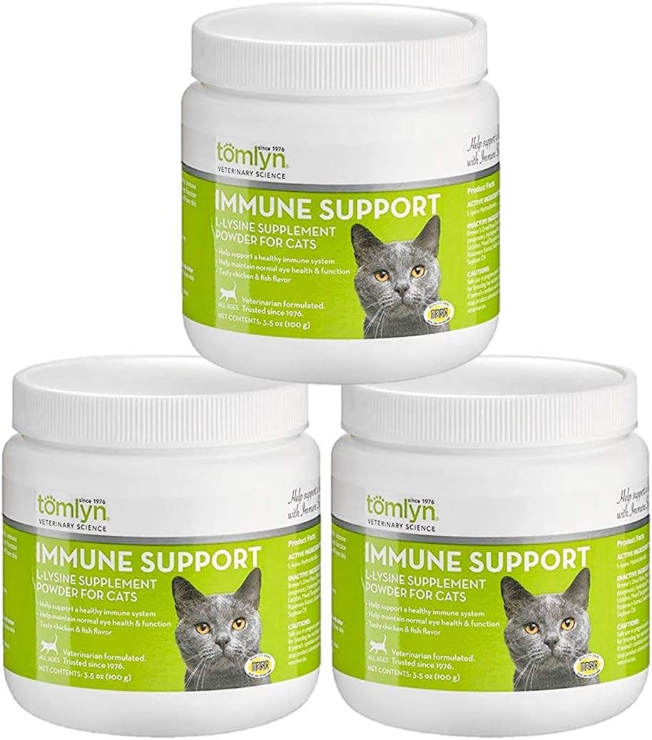 Tomlyn Scientifics L-Lysine Health Supplement Powder for Cats FamilyValue 3Packs (3.5oz)-Apz-Tom