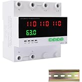 63A 110/120V Triple Power Automatic Transfer Switch,Automatic Switching Between Utility Power、Generator and Inverter,Overcurrent Protection,Overvoltage and undervoltage Protection