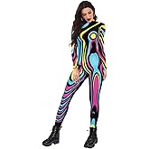 Sipumia Unisex Cosplay Halloween Bodysuit 3D Printed Party Skinny Catsuit Costume Outfit