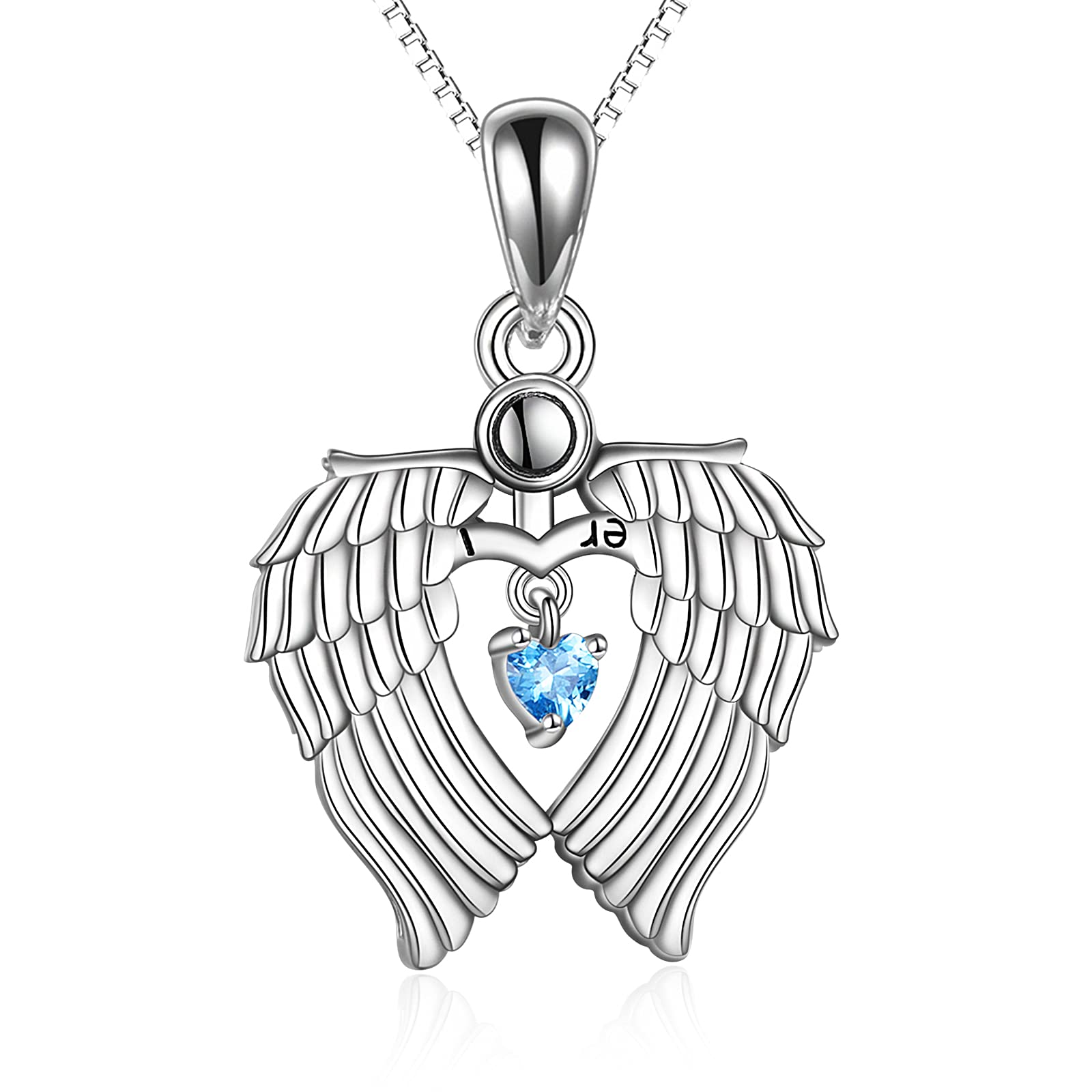 Angel Wings Necklaces Sterling Silver Guardian Angel I Love You for Always and Forever Memory Jewelry for Women Wife Birthday