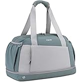 MOSISO Small Gym Bag for Women, Travel Duffle Carry On Weekender Bag with Shoe Compartment&Front Pocket for Travel, Sports, Fitness, Yoga, Green