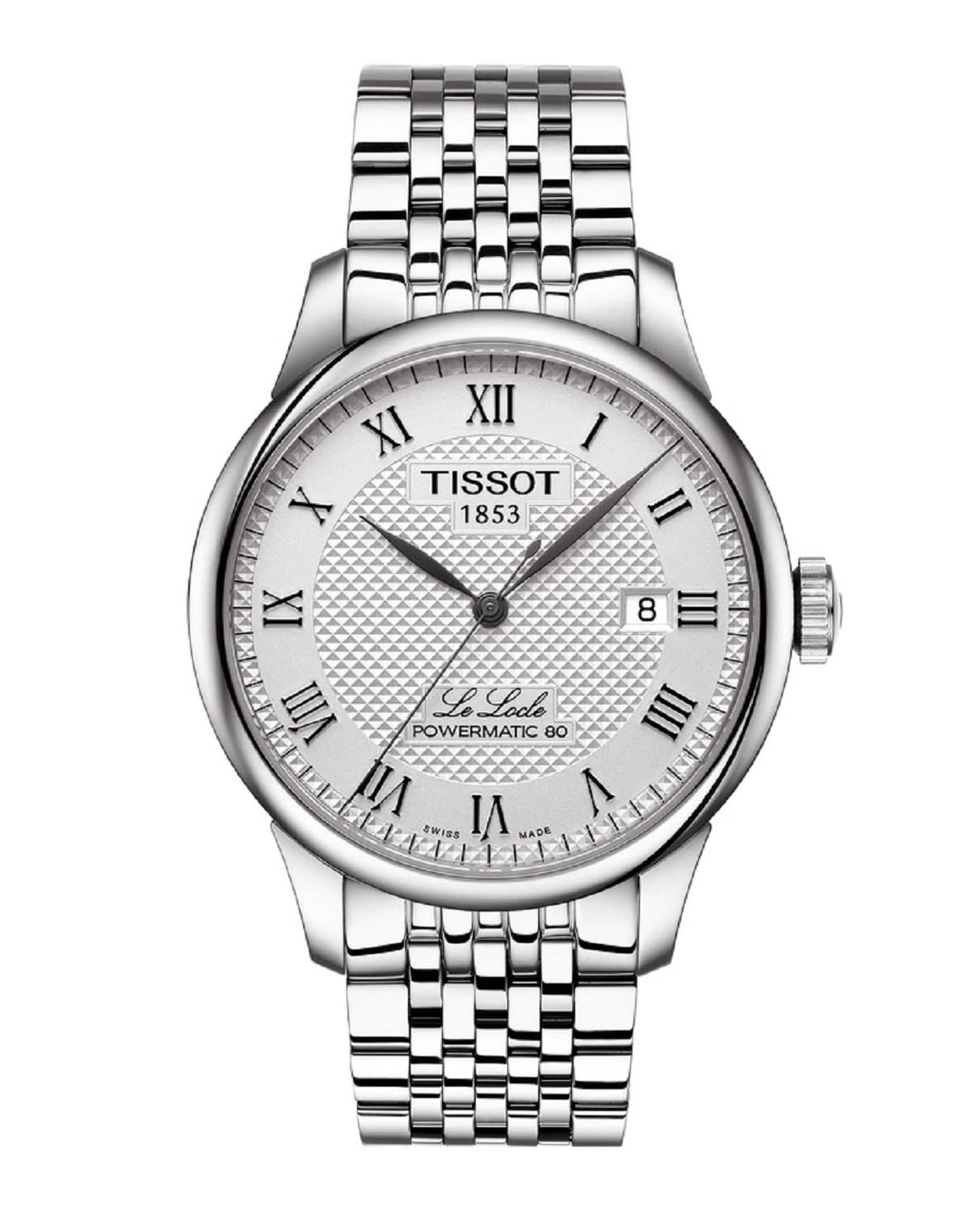 Tissot hombre Le Locle reloj de vestir de acero inoxidable gris T0064071103300