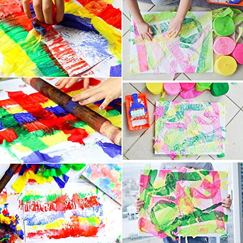 image for RUBFAC 18 Rolls Crepe Paper Rainbow Streamers, 18 Colors, Each roll 1.