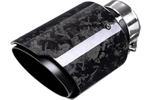 KIPALM Car Forged Carbon Fiber Exhaust Pipe Muffler Tips with Black 304 Stainless Steel Tailpipe (inlet ID 3in, outlet OD 4.5in)