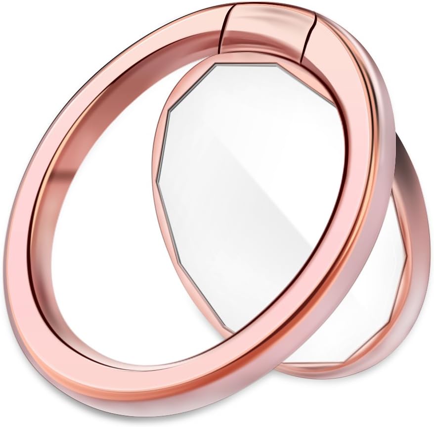 Mirror Cellphone Ring Stand Holder, Smart Phone Ring Holder Mirror Series Stylish Ring Stand Grip Mount for iPhone X 8 7/7 Plus,Samsung Galaxy S8/S7,ipad -Rose Gold