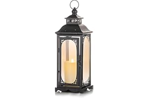 Lantern Decorative for Wedding Decor - Romadedi 13.5 inch Large Candle Lanterns Decorative Outdoor, Vintage Candle Holder for