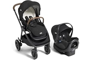 Joie, Kava and Rue Travel System - 3-in-1 Stroller, Lightweight Infant Car Seat & Anti-Rebound Base, All-Wheel Suspension, Reversible Seat (Shale)
