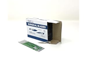 Disposable Surgical Scalpel Blades Sterile Size 11 High Grade Carbon Steel 2.1% 10xx Individually Foil Wrapped by P&P Medical Surgical (100)