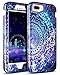 GUAGUA iPhone 7 Plus Case iPhone 8 Plus Case Mandala Flower Three Layer High Impact Resistant Heavy Duty Full Body Cover Anti-scratch Shockproof Protective Phone Case for iPhone 7 Plus/8 Plus Purple