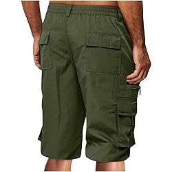 Generic Mens Cargo Shorts Elastic Waist Bermuda