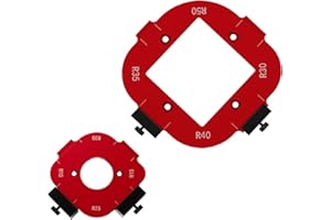 2 Set Radius Jig Router Templates,4 in 1 Aluminum Alloy Corner Radius Routing Templates for Routing Rounded Corners R10 R15 R