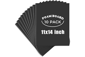 AUEAR, 10 Pack 11x14 Black Foam Boards, Foam Core Poster Board for Display, Mounting, Print, Presentation and Projects, 3/16'