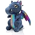 YUKOUQIAN Dragon Stuffed Animal Cute Dragon Plush Doll Toy 10 inch for Girls Boys Christmas (Dragon Black 25cm)