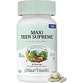 Teen Vitamins for Boys 12-17 - Teen Multivitamin Supreme with D3, Iron, Calcium, Biotin, Digestive Enzymes – Teenager Boy Multi Vitamins for Energy, Brain & Mood Support – 60 Count