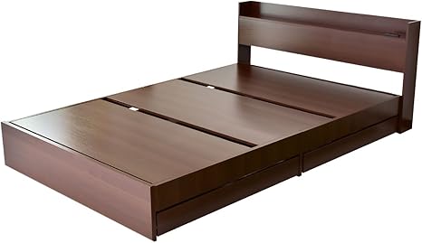 Amazon Doris ベッド ベッドフレーム ダブル ベッド下収納 組立式 コンセント付 ブラウン ファンシー ベッドフレーム オンライン通販