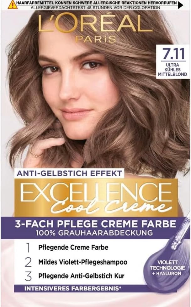 L'Oréal Paris Excellence Cool Creme 7.11 Ultra Ash Blonde Set with Shampoo