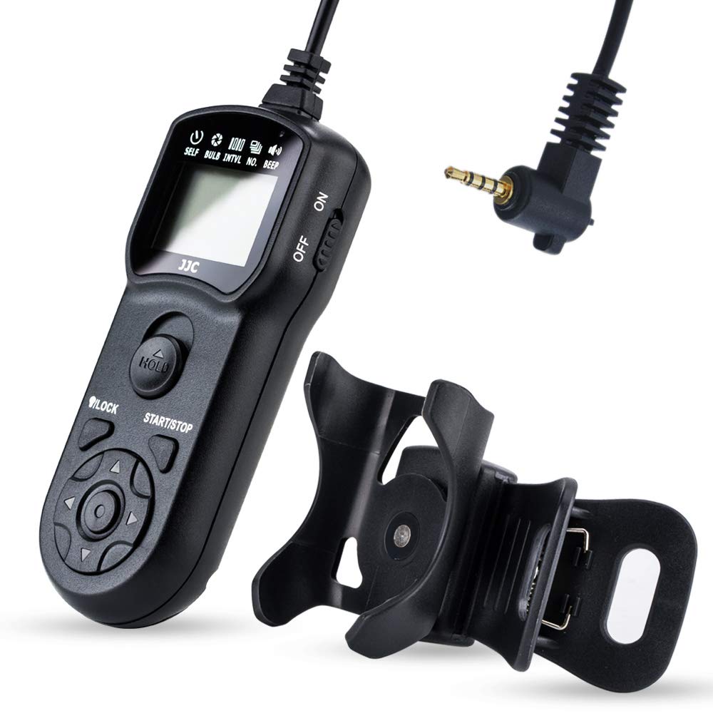 JJC Multi-function Timer Remote Control with Tripod Holder Clamp for Panasonic S1 S1R S1H S5 S5II S5IIx GX8 GX7 G9II GH6 GH5 FZ50 FZ30 FZ300 FZ1000 Replaces DMW-RS1/RSL1 Controller