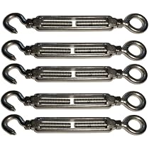 Lot De 2 Tendeurs En Acier M16 X 170 Mm - Pour Câbles, Fils, Structures Métal/bois - Zinc - 11