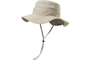 FACELESS Outdoor Sun Protection Bucket Hat with Adjustable Chin Strap, Quick-Dry Polyester Fishing Hat