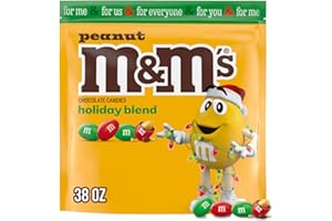 M&M'S Peanut Milk Chocolate Candy, Christmas Stocking Stuffers, Bulk Christmas Candy 38 oz Bag