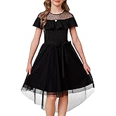 GRACE KARIN Girls Wedding Party Formal Dress Junior Bridemaid Dresses for Teens Tulle High Low Dress Size 7-14