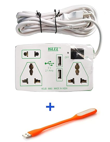 Shivay_Store Hilex 2 USB Charging, 3 Socket, 1 Switch, 3.6 m Wire Extension Board