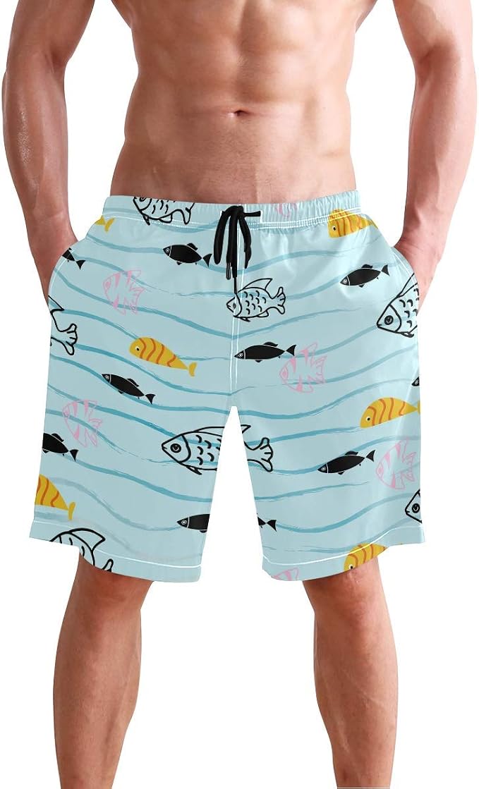 Fashy Herren Badehose – Blaue Schwimmhose Mit Reißverschlusstasche, 80% Polyamid, 20% Elasthan
