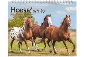 Horse Lovers | 2024 7.5 x 6 Inch Monthly Double-View Easel Desk Calendar | BrownTrout | Animals Horses Equestrian