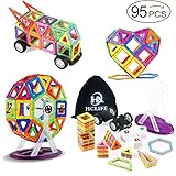 HCLIFE Magnetic Building Blocks Tiles Kit, Creative Educational Construction Eco Stacking Toys for Baby/Kids/Girls/Boys, 95 Piece