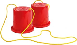 Lena 61410 Topfstelzen Uni, Laufdosen ca. 17 cm, Kindertopfstelzen zum Balance üben, Becherstelzen einfarbig, Eimerstelzen 5-Fach Sortiert, Laufdollis für Kinder ab 36m