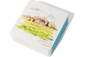 Lightwish 60 Sheets Mini Square Painting Notebook 3.5 * 3.5'' Cold Press 300gsm/140lb, Portable Tearable Travel Size Portable Tearable Square Painting Notebook, Watercolor Art Paper Sketchbook