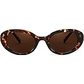 FEISEDY Sunglasses Womens, Retro Oval Cateye Sun Glasses Men, Small 90s Style B4128