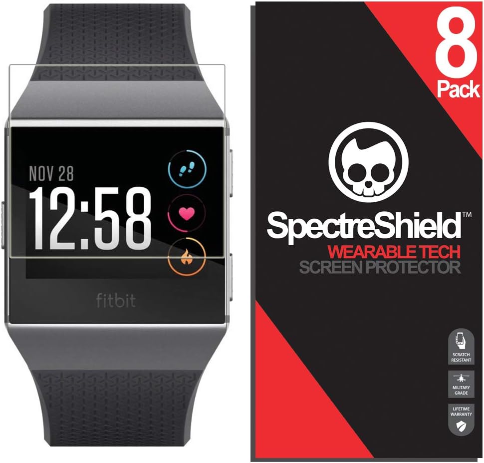 [8-Pack] Spectre Shield Screen Protector for Fitbit Ionic Case Friendly Fitbit Ionic Screen Protector Accessory TPU Clear Film