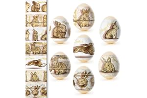 Ukrainian Thermo Heat Shrink Sleeve Decoration Easter Egg Wraps Pysanka Set - for 7 Easter Eggs (Rabbits)