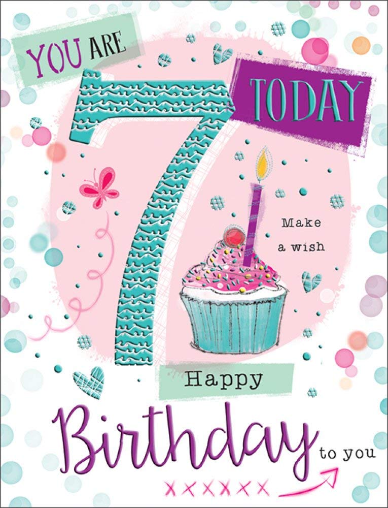 Piccadilly Greetings Traditional Juvenile Birthday Card Age 7 F - 8 x 6 inches
