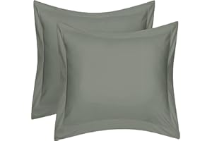 SLEEP-NEST Truly 600 TC | Super Soft Euro Pillow sham 26x26 Set of 2 Extra Long Staple Cotton - Sateen Weave Egyptian Cotton European Square, Smooth Feel Pillow Sham, Cushion Cover - Dark Grey