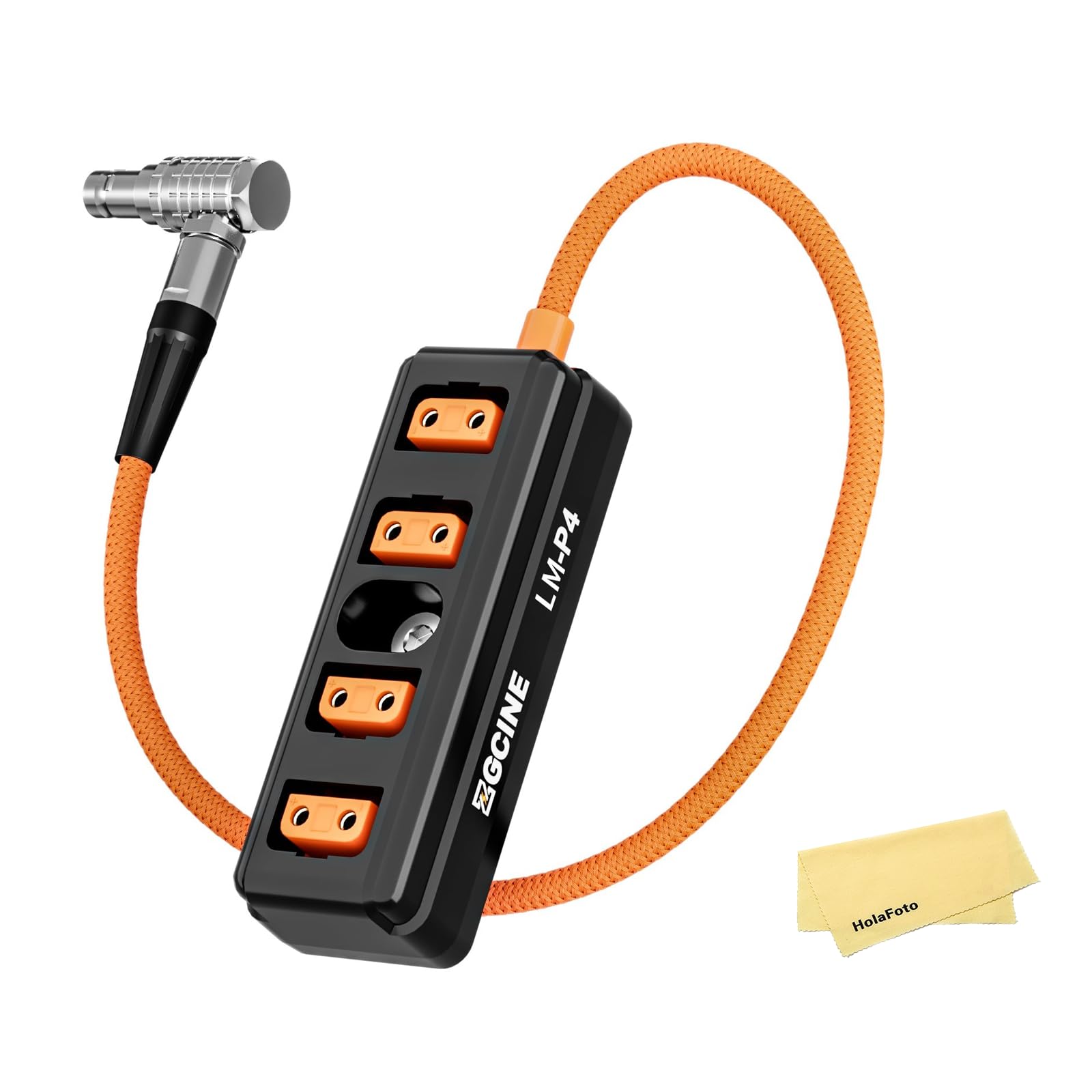 ZGCINE Lm-P4 90°Right Angle 2 Pin Male To 4 Ports D-Tap Female Connector D-Tap Adapter Splitter For Select Red Arr Camera